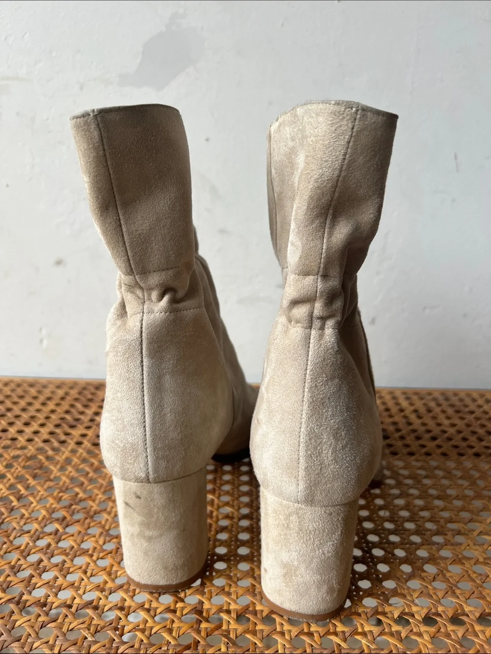 Marion Parke Lola Suede Women's Ankle Boots - Beige-Italy